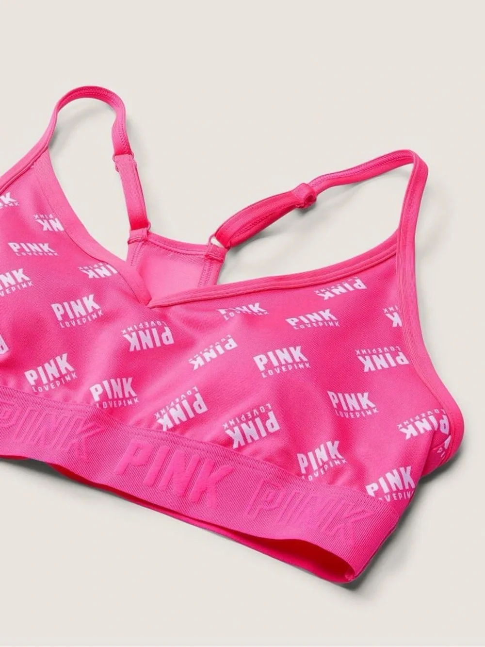 Victoria's Secret PINK Capri Pink Logo Lightly Lined Low Impact Sports Bra